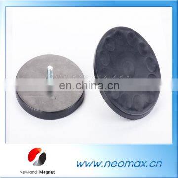 Customized high quality rubber coated outer thread pot magnets for hot sale