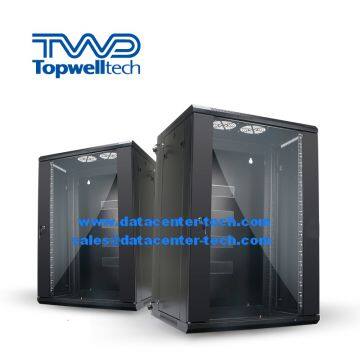Hot Sell Black 4U 6U 9U 12U 15U 18U 22U Glass Door Network Rack Wall Rack Cabinet photo-3