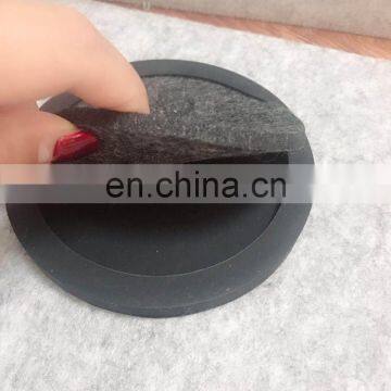 Black Promotional Gift 10cm Round Silicone Drink Coasters With Absorbent Soft Felt Insert photo-5
