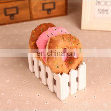 Donut Shaped Pet Toy Plush Stuffed Squeaky Eco Dog Donut Toy photo-6