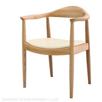 Wood Kennedy Chair With Genuine Leather Seat Cushion Chairs for Desk Large Oak Dining Sets photo-2