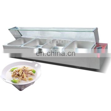 Hot Sales Restaurant Kitchen Equipment Electric Soup Warmer Commercial Use Bain Marie Buffet With Sneeze Guard