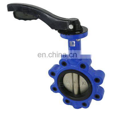 Bundor Aluminium Handle Bare Shaft Lug Butterfly Valve With Tapper Pin