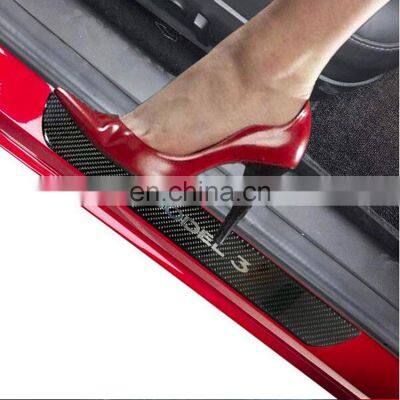 For Tesla Model 3 Carbon Fiber Sill Protective Sticker Welcome Pedal Decorative Protection Patch Model3 Modified Accessories photo-3
