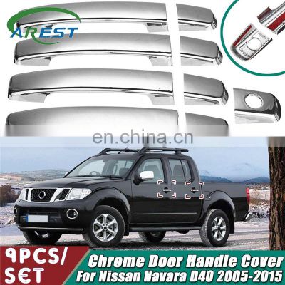 9 Pcs/set Chrome Plastic Outer Door Handle Cover For Nissan Navara D40 2005 2006 2007 2008 2009 2010 2011 2012 2013 2014 2015