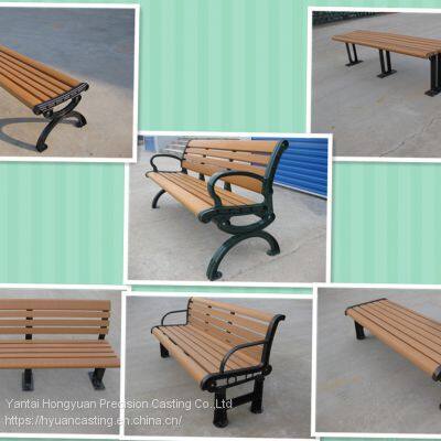 Outdoor Bench Garden Chair Recycled Plastic Garden Bench HDPE Park Chair Aluminum Legs