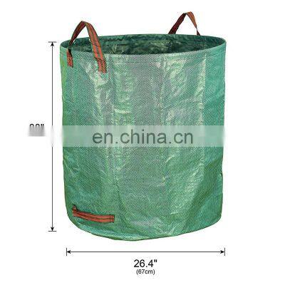 Round 100% Pp Green Garden Gardening Sacks pp Webbing Handle With x Stitching