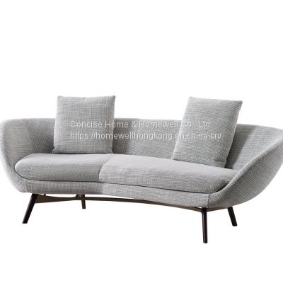 Contemporary 3 seater sofa LS1803-29 fabric upholstered sofa with solid wood and metal legs