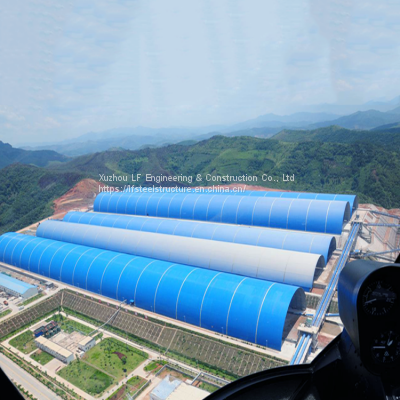 Prefab Steel Structure Arched Roof Shed Coal Warehouse Price photo-2