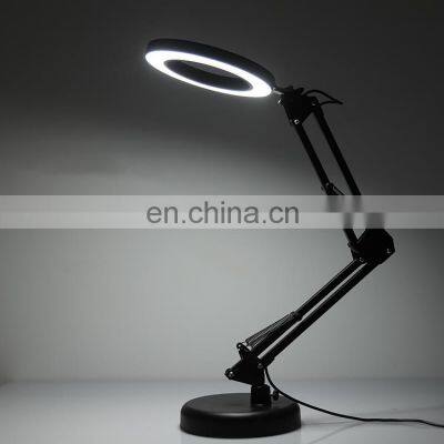 Portable Foldable Long Arm Table Lamp Stand Makeup Table Lamp Magnifier Lamp With Table Clamp photo-5