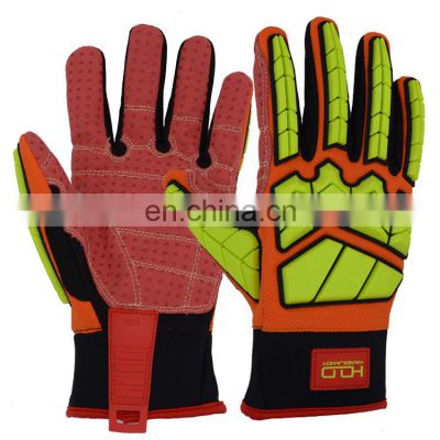 HANDLANDY anti slip Anti Impact Mining Safety Work Mechanic Gloves For Oil And Gas gloves