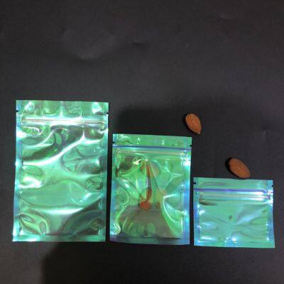 Gold color gift cosmetic bag plastic transparent packaging bags clear holographic eyelash packaging