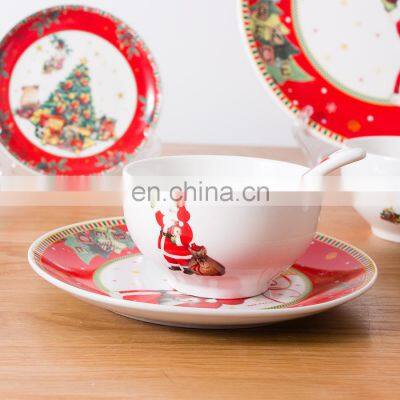 Christmas Holiday Theme Party Gift Cartoon Tableware Set Gift Box