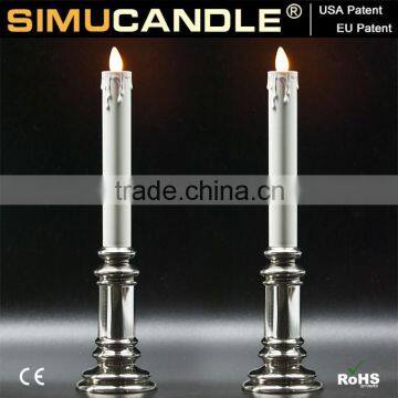 LED taper candle with moving flame and timer function