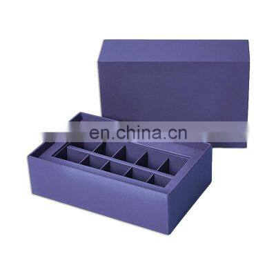 Purple color paper card divided cardboard storage boxes customized macaron box wholesale