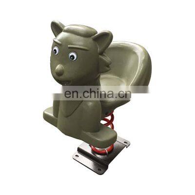 Kids Cartoon Ride on Toy Outdoor Playground Equipment Rides Orange Duck Plastic Spring Rocking Horse for Sale photo-2