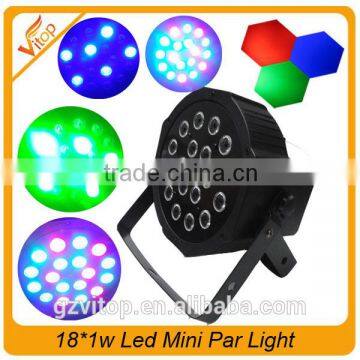 cheap mini LED par light RGB 3in1 18x1w LED flat light / mini led par light