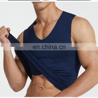 OEM Custom Drop Armhole Tank Top Gym Wear Fitness Muscle Vest Workout Bodybuilding Mens Tank Top photo-5