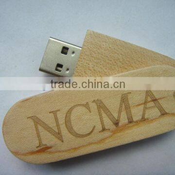 Environmental USB/Swivel Wooden USB With Laser Engraving Logo