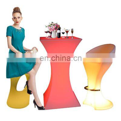 cheap party tables and chairs for sale /Rechargeable rgb colors glow night club furniture chair led fancy Bar Furniture Sets