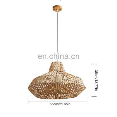 Hot Sale Wicker Rustic Pendant Lamp Handwoven Rattan Lamp Shade Japanese Style Decorative Ceiling Lights Decor High Quality