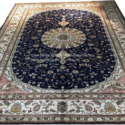 blue carpet handmade silk persian carpets 6x9ft