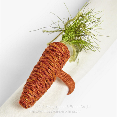 Easter Carrot Napkin Ring Rabbit Ears Mouth Cloth Ring Harvest Festival Napkin Ring