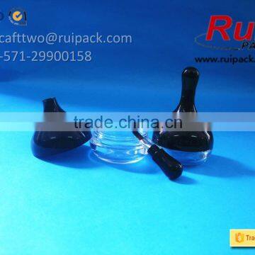 Plastic Transparent Lip Gloss Jar With Mini Bursh, Black Clear Lip Cream Case/container photo-4