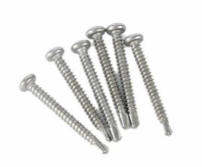 Industrial Decorative Roof Fastener Stainless Steel 304 316 Spiral Shank Type Self-Drilling Screw with Flat Head Zinc Finish