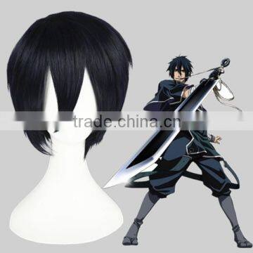 High Quality 35cm Short Straight Prince of Tennis Wig Chitose Senri Blue&Black Synthetic Anime Wig Cosplay Hair Wigs Party Wig