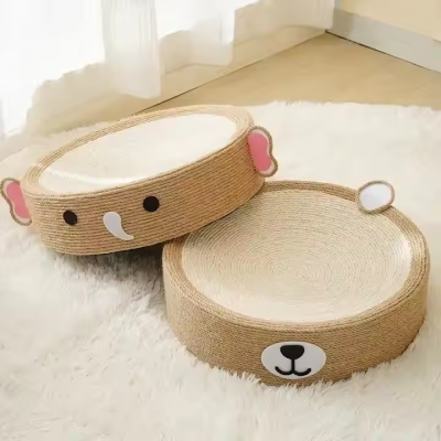 MEOW LOVE Newly Designed OEM ODM Custom Logo Animal Style Sisal Round Cat Scratch Toy Bed photo-4