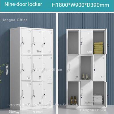 Workshop Worker Storage Locker for Shoes and Clothes | Ventilated Metal Cabinet | With Hanging Rod and Individual Locks