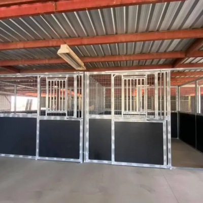 Hot Dip Galvanized Steel Frame Wooden Horse Stable Fronts for Equine Facilities