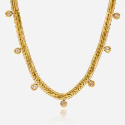 316L Hypoallergenic Stainless Steel Necklace With 18K Gold PVD Coating photo-4