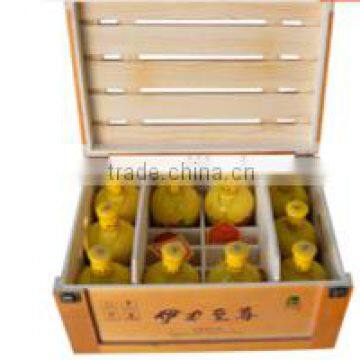 Natural white wine wooden gift wine box cheap wine box