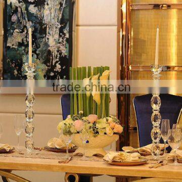Tall crystal glass ball candle holder for wedding centerpieces decoration