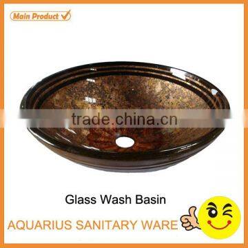 wholesale patterned glass molded bathroom sinks