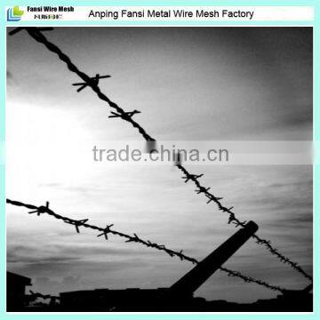 Security electro galvanized barbed wire fencing installation