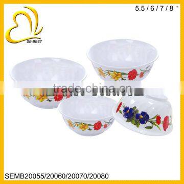 Round melamine cereal bowls with printing,FDA standard