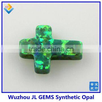 Synthetic OP11 Kiwi Green Cross Opal Gem With a Drilled Hole photo-3