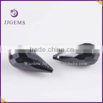 China Wholesale 13*18 mm facets teardrops black zircon stone