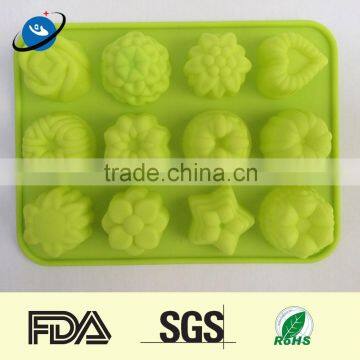 12 different flower shapes silicone mold for microwave cake