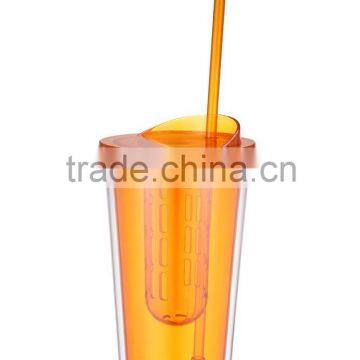 Double-wall 16oz plastic tumbler cup with straw and stopper best selling on Amazon