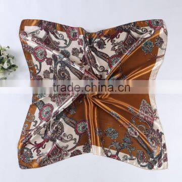 China Factory 90x90cm Women Brand Satin Square Scarf High Quality Imitated Satin Scarves Shawl Hijab 2016 Fashion Style photo-4