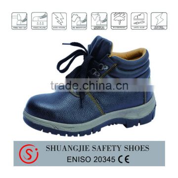 S3 certificate approved embossed cow/buffalo leather safety shoes price for workplace