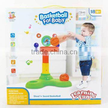 Music plastic electronic basketball stand with light for baby, baby grow toys for Wholesale for children, EB033196