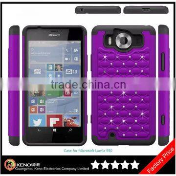 Keno Hybrid Studded Diamond Bling Case Cover for Microsoft Lumia 950