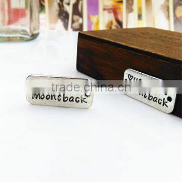 I Love You to the Moon and Back Engraved Lucky Letter Charms for Jewelry Making photo-2