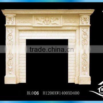 Hand carved artificial marble fireplace