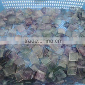 Wholesale Single Puffy Rainbow Fluorite Cabochons Natural Square Stones photo-2
